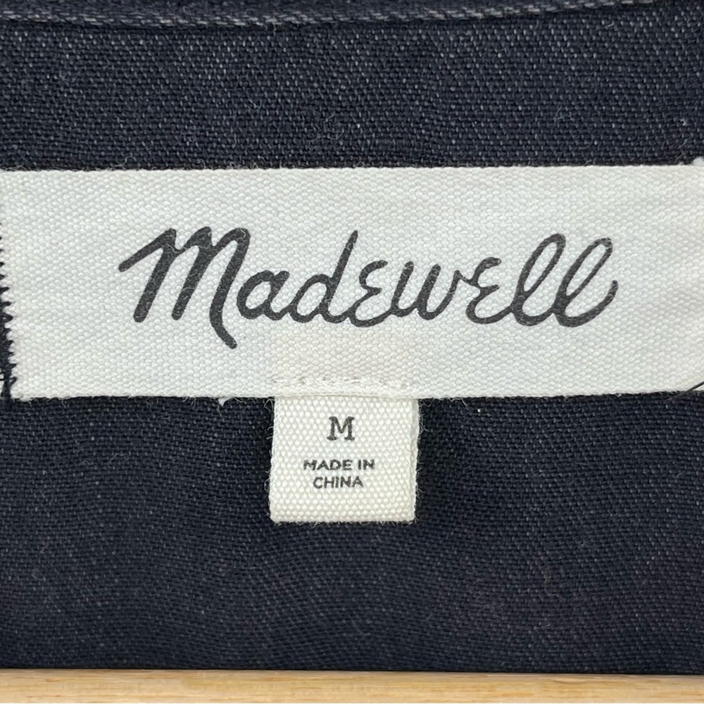 Madewell Denim Babydoll Button Front Shirtdress in Washed Black Size Medium Boho - Picture 11 of 12